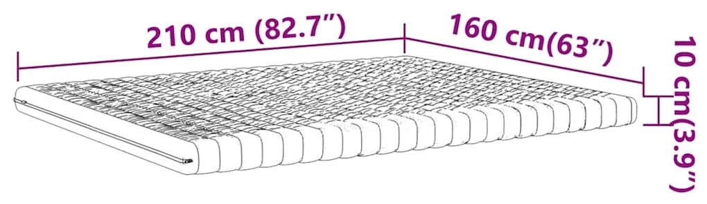 Colchão de espuma 160x210 cm 7 zonas dureza 20 ILD branco