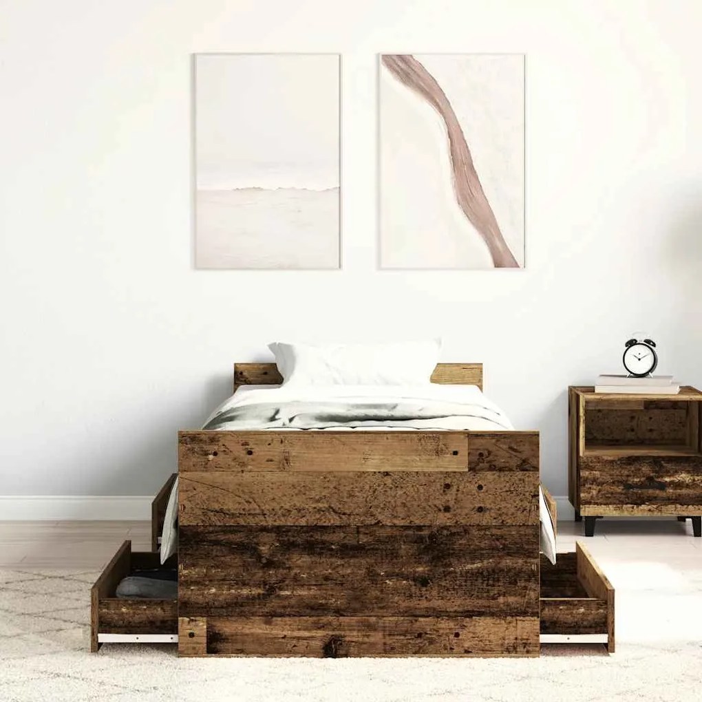 Estrutura de cama sem colchão 90x200cm derivados de madeira