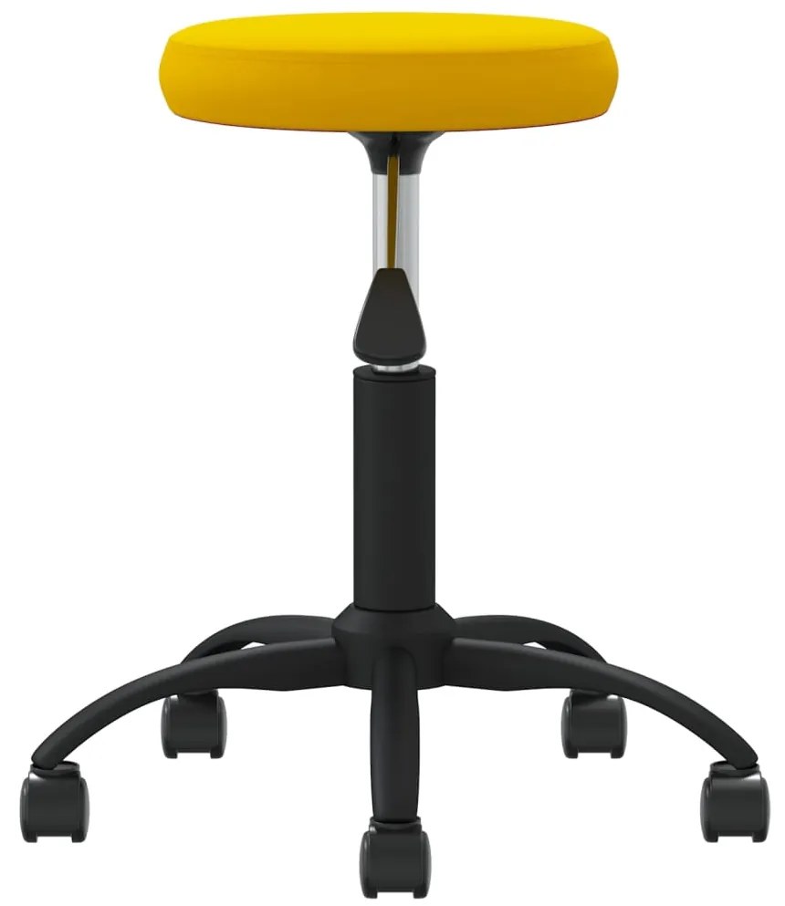 Cadeira de escritório giratória veludo amarelo mostarda