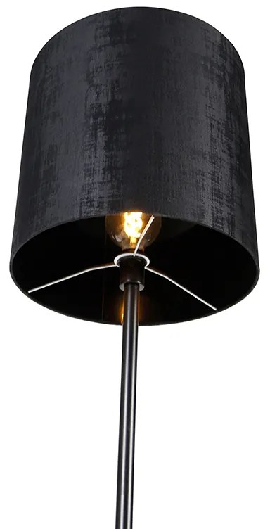Candeeiro de pé moderno com cúpula preta 40 cm - Simplo Moderno