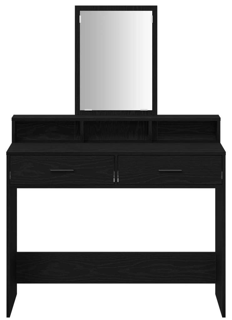 Mesa de Maquiagem vidaXL com Gavetas em Madeira de Carvalho Preto 100x