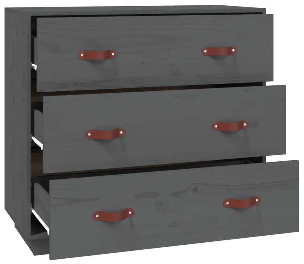 Mesa consola 80x40x75 cm madeira de pinho maciça cinza