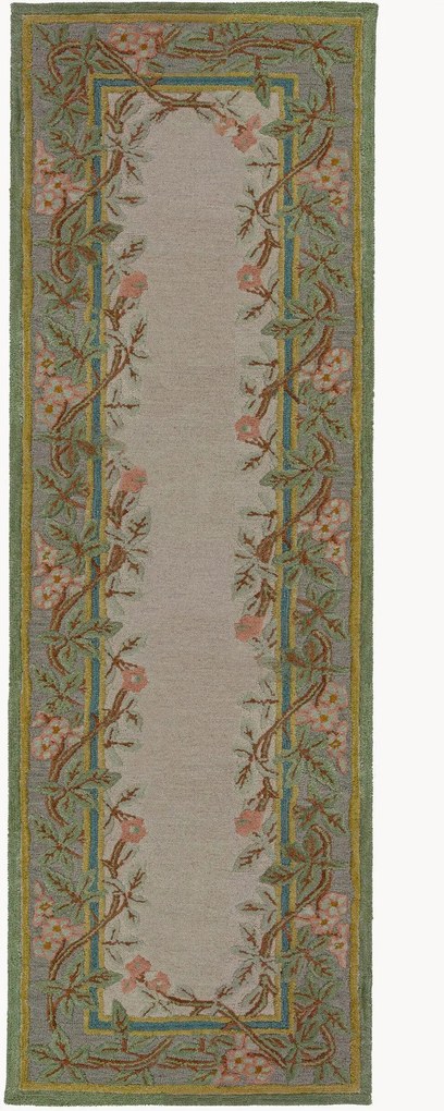 Passadeira de lã tufada à mão com relevo Verona Floral