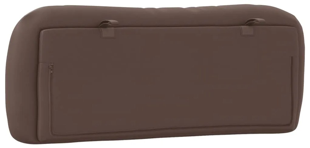Almofadão de cabeceira 100 cm couro artificial castanho
