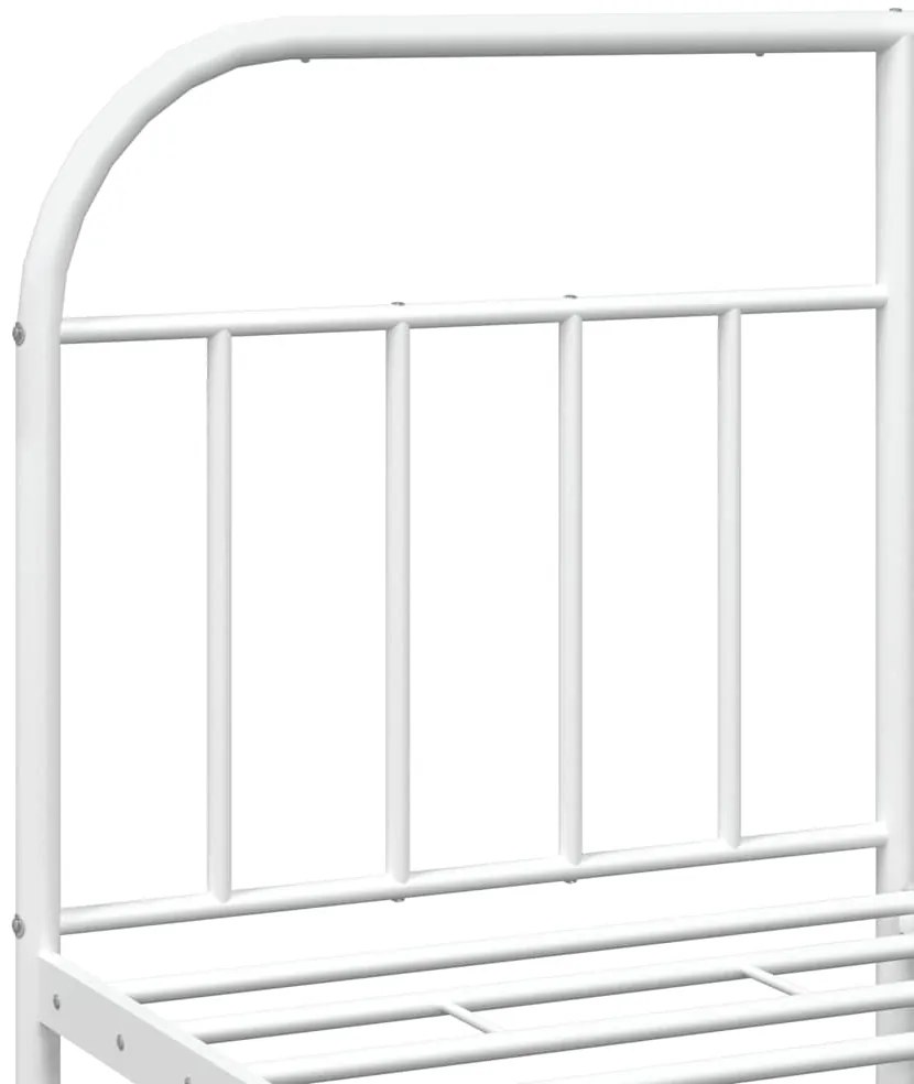 Estrutura de cama com cabeceira e pés 183x213 cm metal branco
