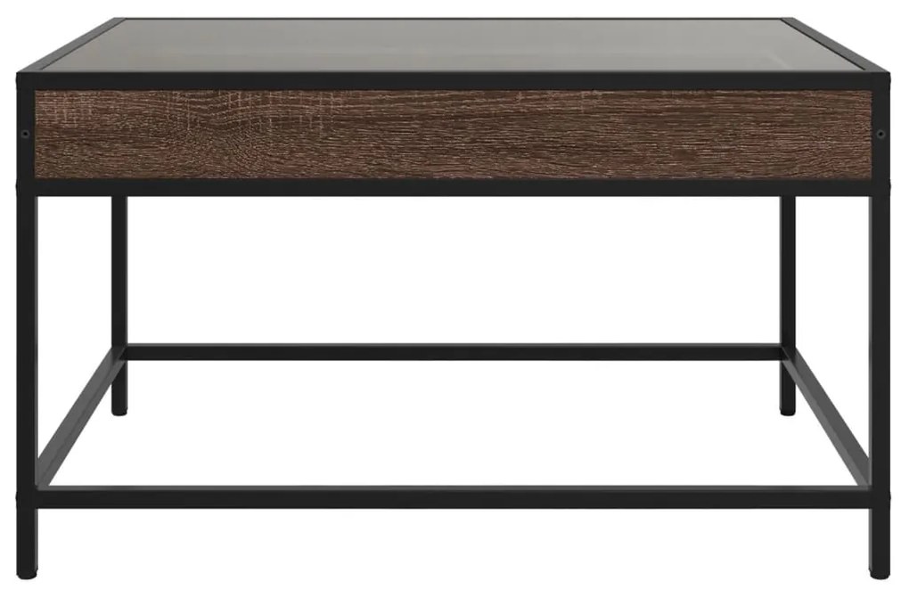 Mesa de centro luzes LED Infinity 70x50x41 cm carvalho castanho