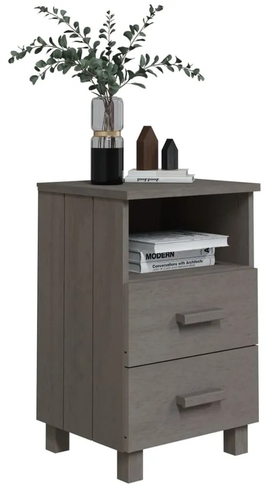 Mesa de cabeceira HAMAR 40x35x62 cm pinho maciço cinza-claro