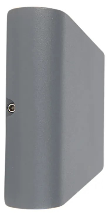 Conjunto de 2 candeeiros de parede exteriores cinza escuro 17,5 cm incl. LED - Batt Moderno