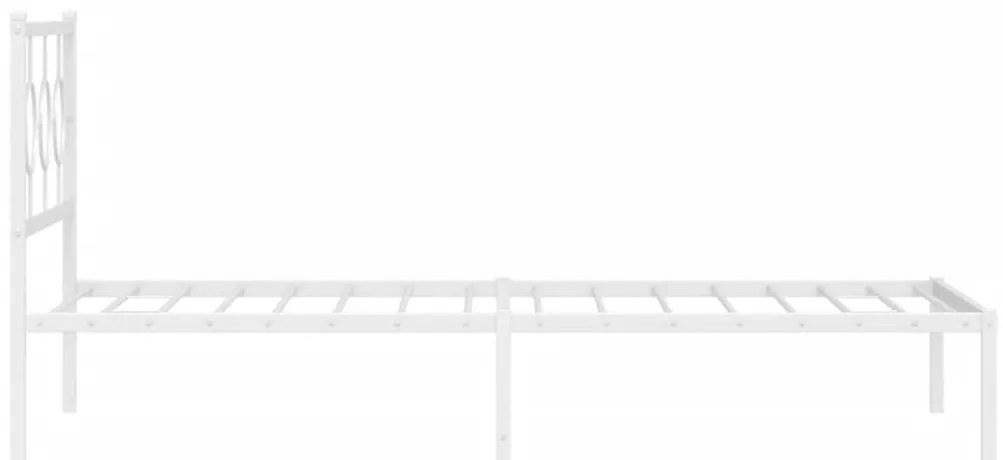Estrutura de cama com cabeceira e pés 107x203 cm metal branco