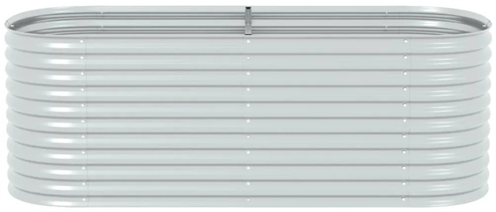 Canteiro elevado de jardim aço galvanizado 240x80x81cm prateado