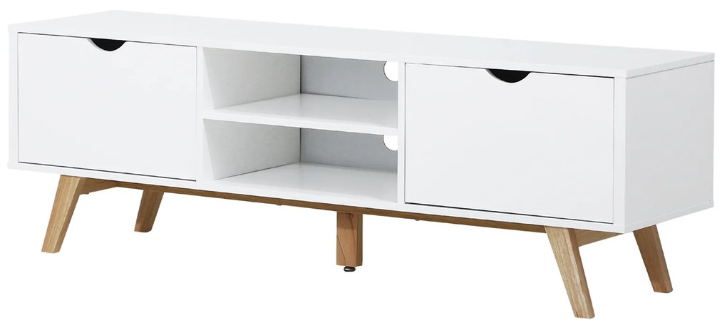 Armário de TV com armários Prateleiras Gerenciamento de cabos 150x39x50 Branco