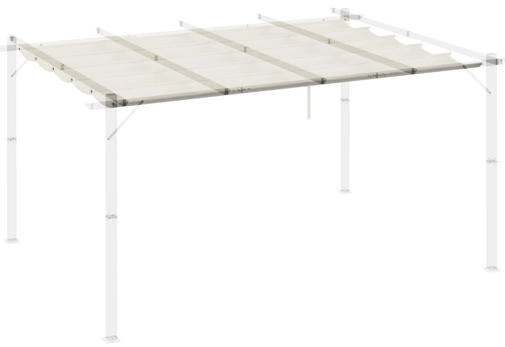 Cobertura para Pérgola 3,5x2,5 m Teto de Substituição Retrátil para Pé