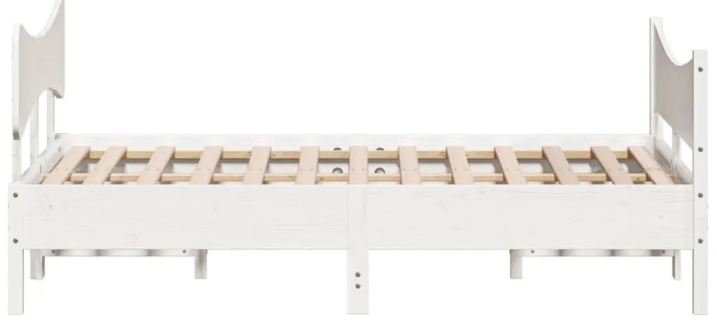 Cama sem colchão 140x200 cm madeira de pinho maciça branco