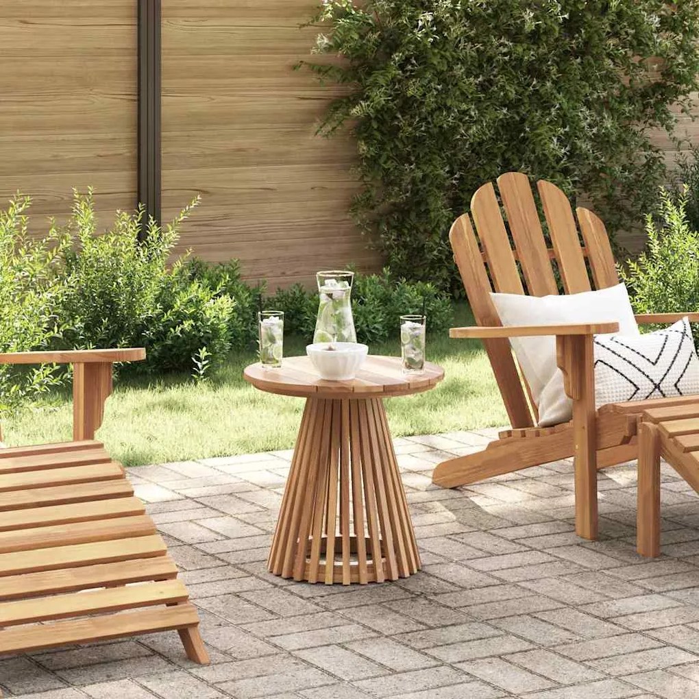 vidaXL Mesa Lateral de Jardim Ø50x49,5 cm em Madeira Sólida de Teca