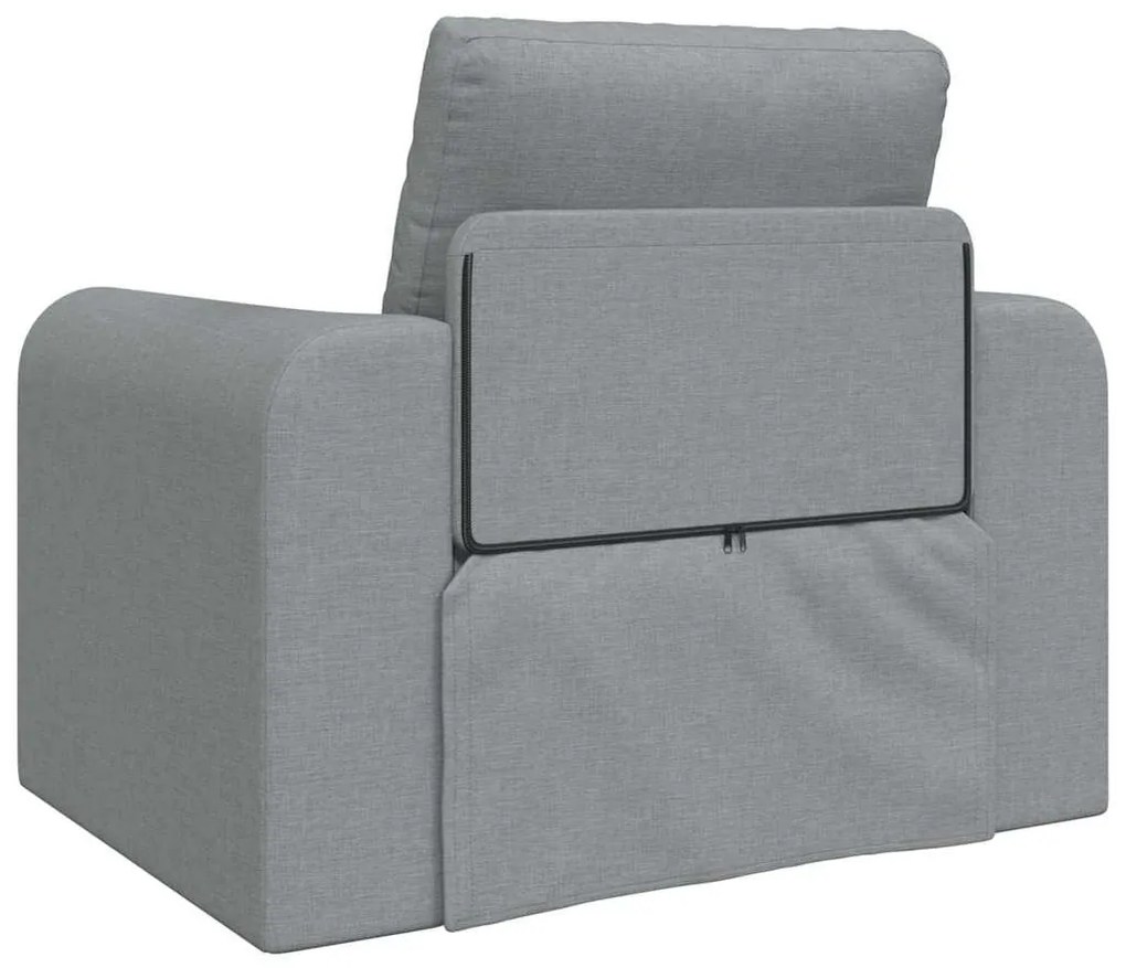 Sofá Cama 2-em-1 Cinza Claro 98x71x83 cm Tecido
