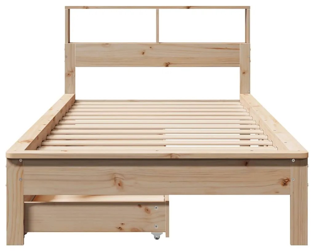 Cama com estante sem colchão 100x200 cm pinho maciço