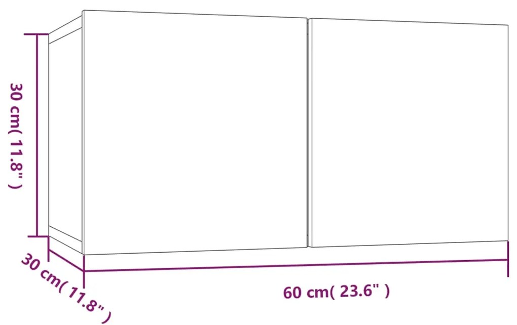 Armários parede 4 pcs 60x30x30 cm derivados cinza sonoma