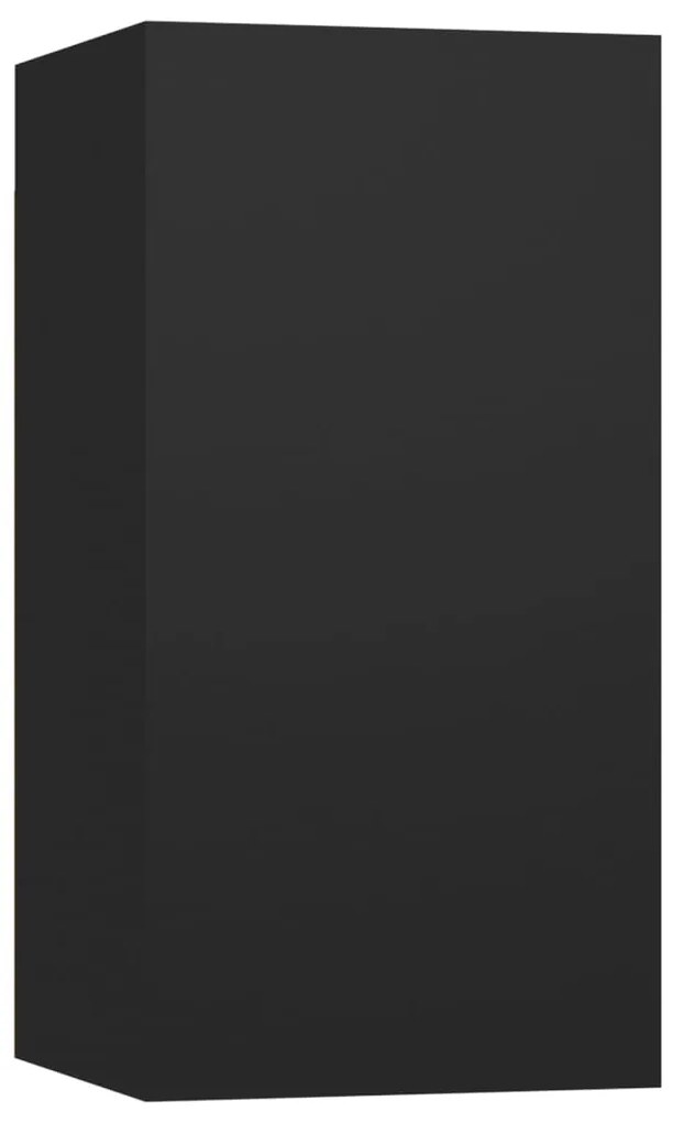 4 pcs conjunto de móveis de TV derivados de madeira preto