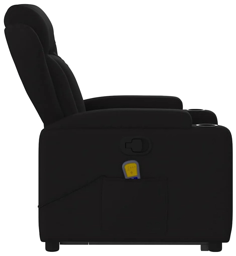 Poltrona de massagens reclinável elevatória tecido preto