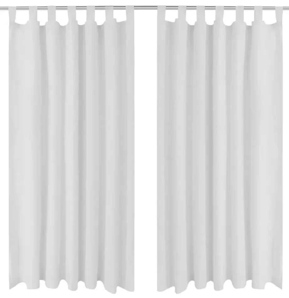 Cortinas de cetim com presilhas, 2 pcs 140 x 175 cm branco