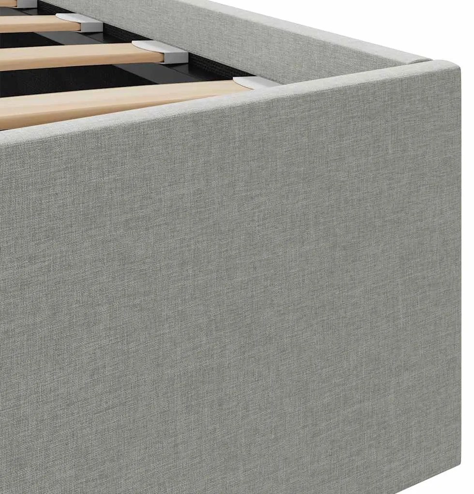 Cama hidráulica c/ arrumação 160x200 cm tecido cinzento-claro