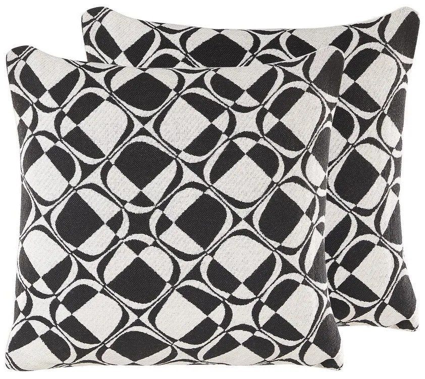 Conjunto de 2 almofadas preto e branco 45 x 45 cm KOTURE Beliani