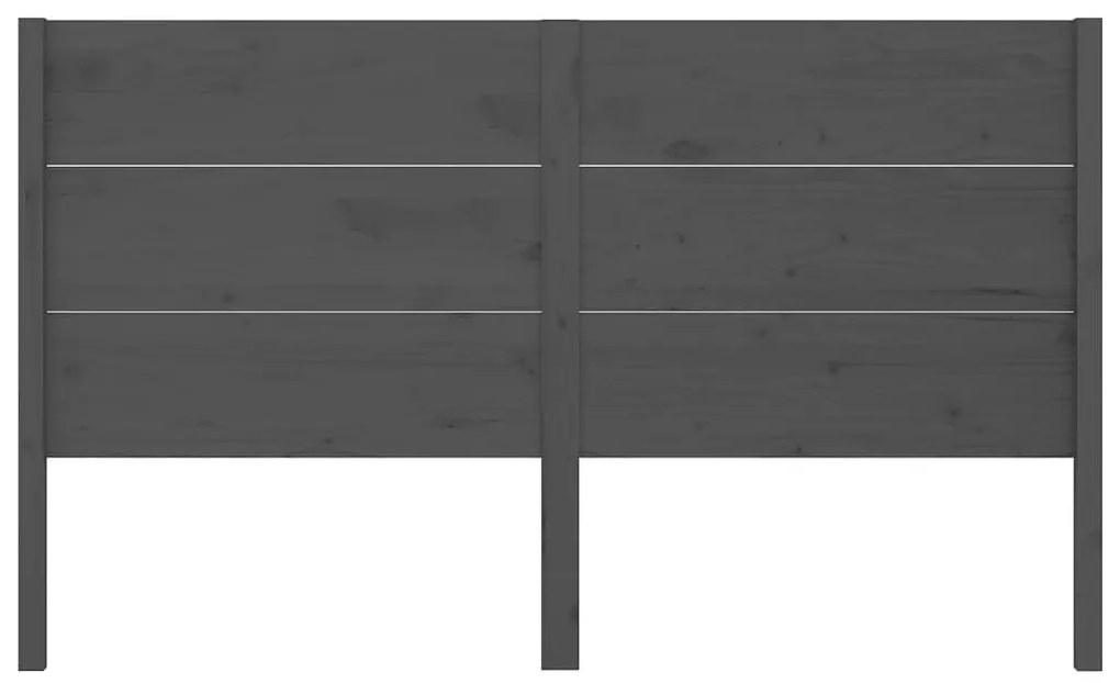 Cabeceira de cama 126x4x100 cm pinho maciço cinzento