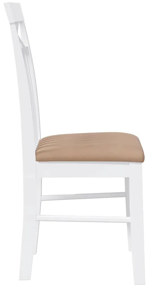 Cadeiras de jantar com almofadões 2 pcs madeira maciça branco