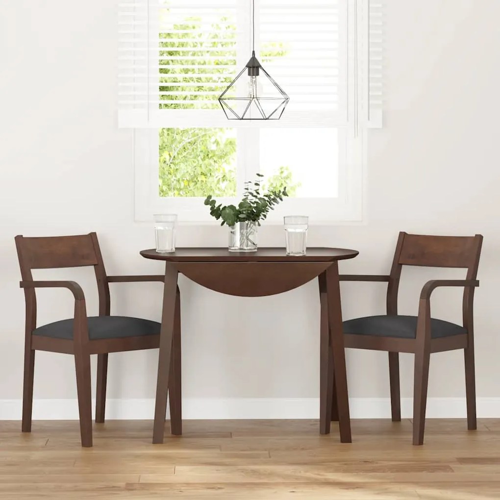 Cadeiras de jantar com almofadões 2 pcs madeira maciça castanho