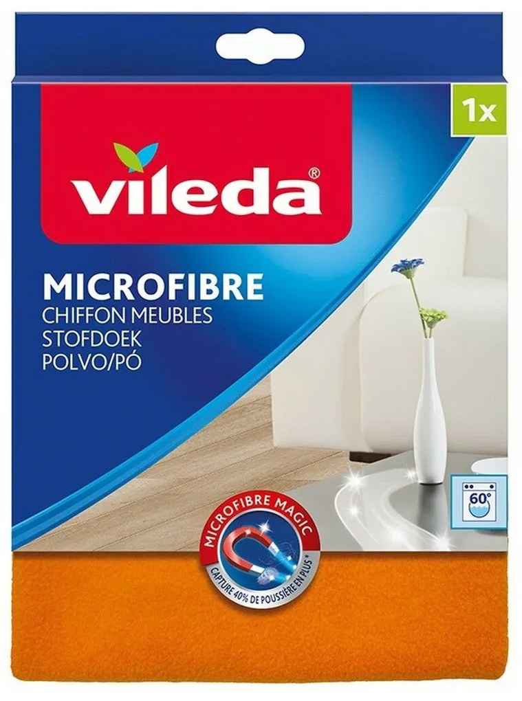 Pano de limpeza de microfibra Vileda 168863 Laranja Poliéster (1 Unidade) (3 Unidades)