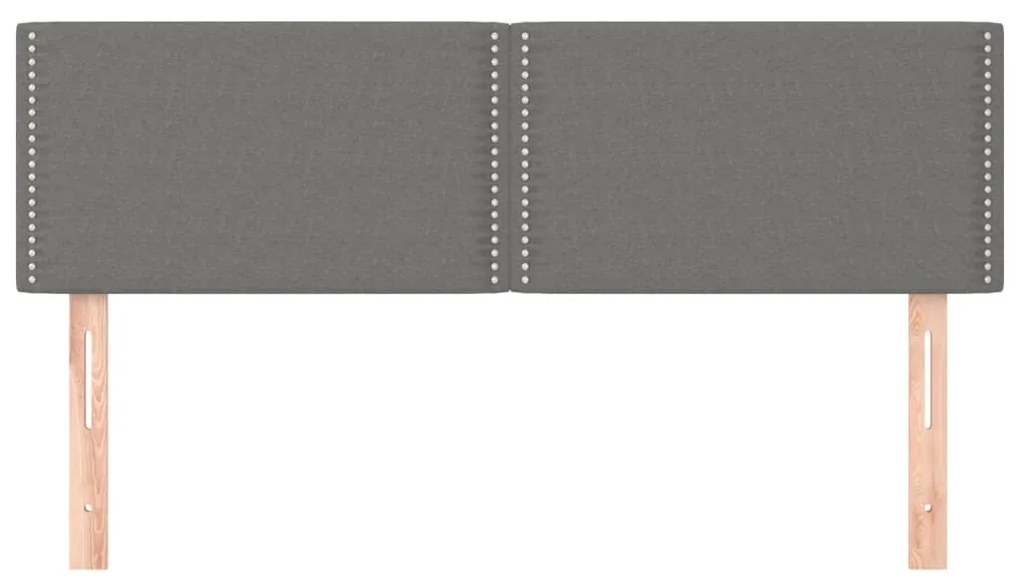 Cabeceira de cama 2 pcs tecido 72x5x78/88 cm cinzento-escuro