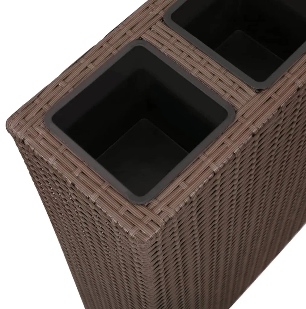 Floreira com 4 vasos vime PE castanho