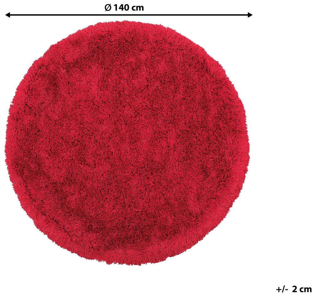 Tapete redondo vermelho ⌀ 140 cm CIDE Beliani