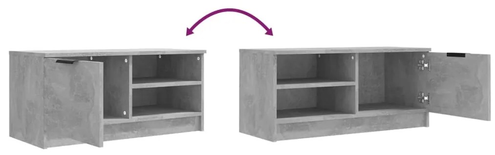 Móveis de TV 2pcs 80x35x36,5cm madeira processada cinza cimento