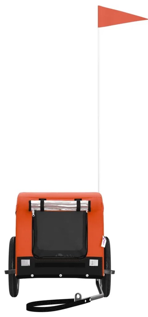 Reboque bicicleta p/ animais tecido oxford/ferro laranja/preto