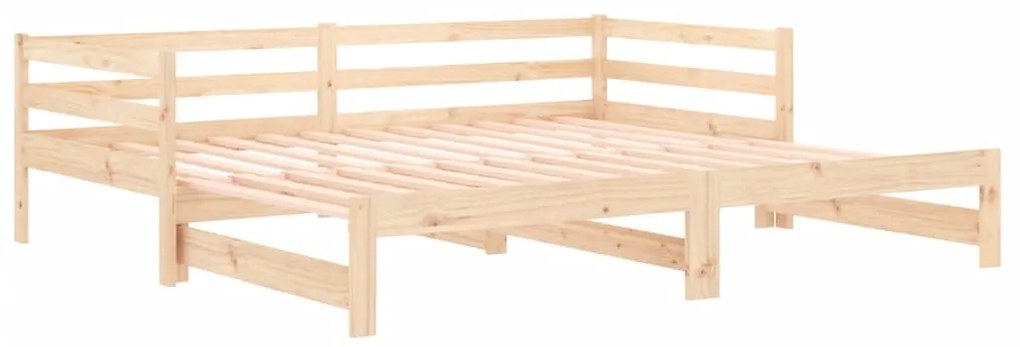 Estrutura sofá-cama de puxar 2x(90x190) cm pinho maciço