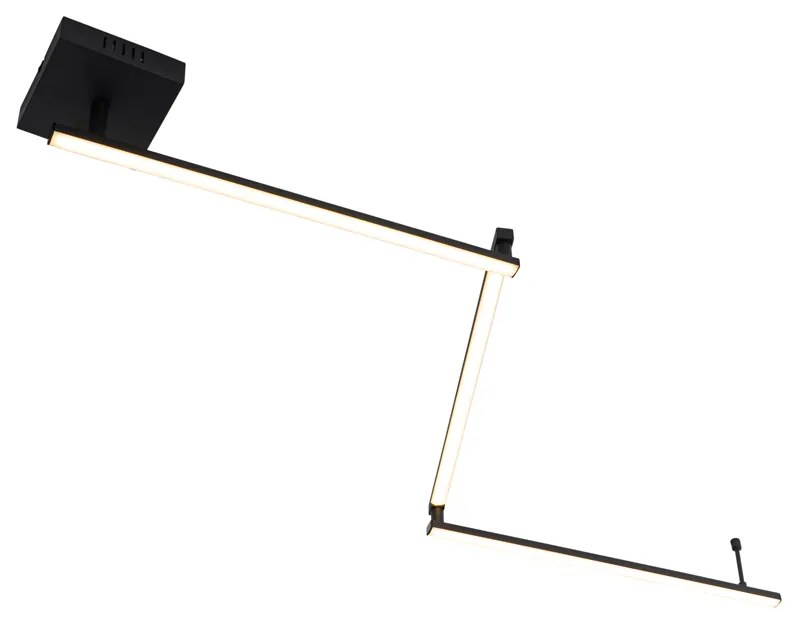 Candeeiro de teto preto 150,8 cm c/ LED 3 intensidades regulável - Annuschka Design