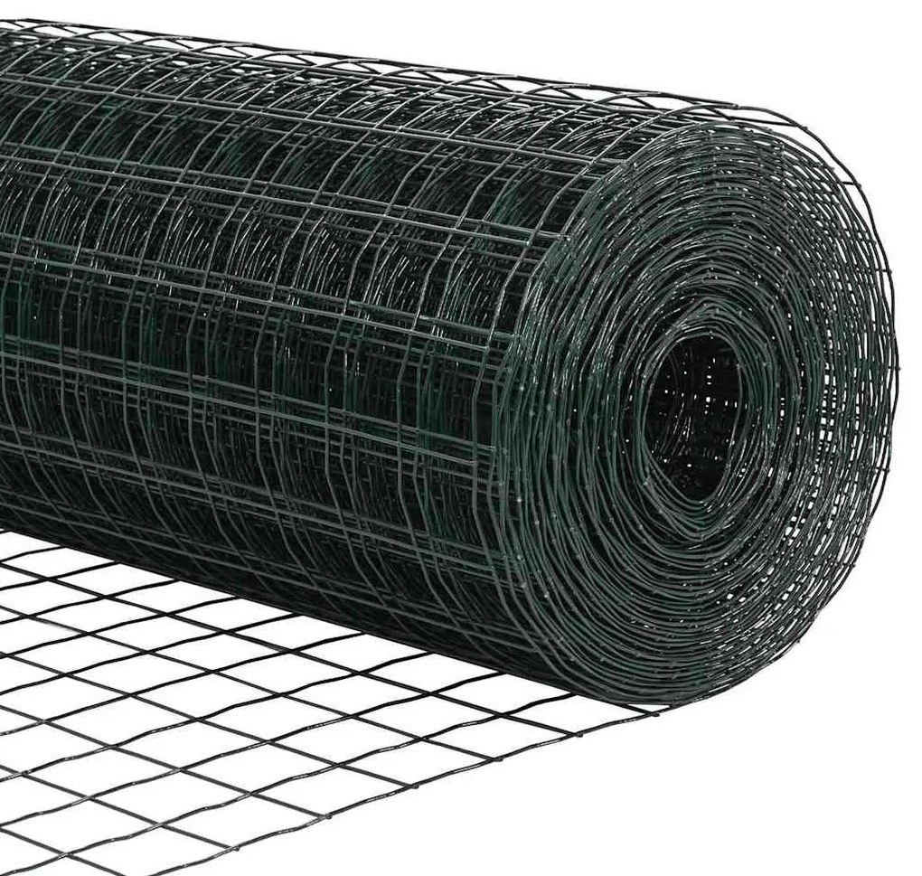 Cerca Euro da com 13 postes, 0,8 x 25m, em aço galvanizado verde