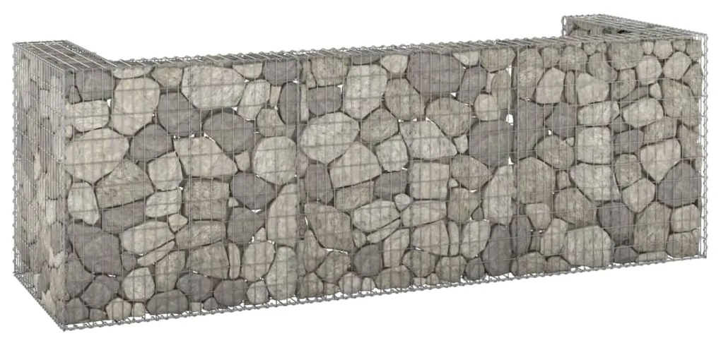 vidaXL Muro gabião p/ caixotes do lixo aço galvanizado 325x100x110 cm