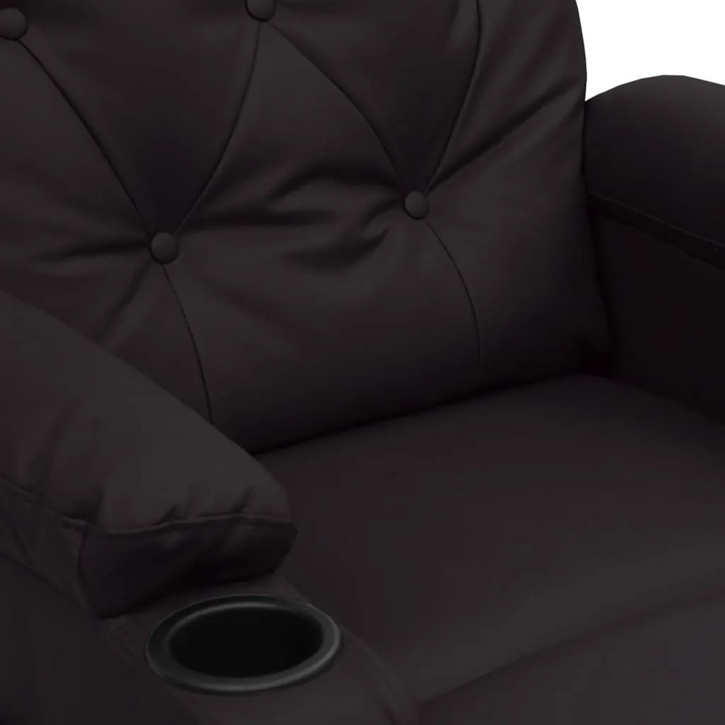 Poltrona reclinável elétrica couro artificial preto