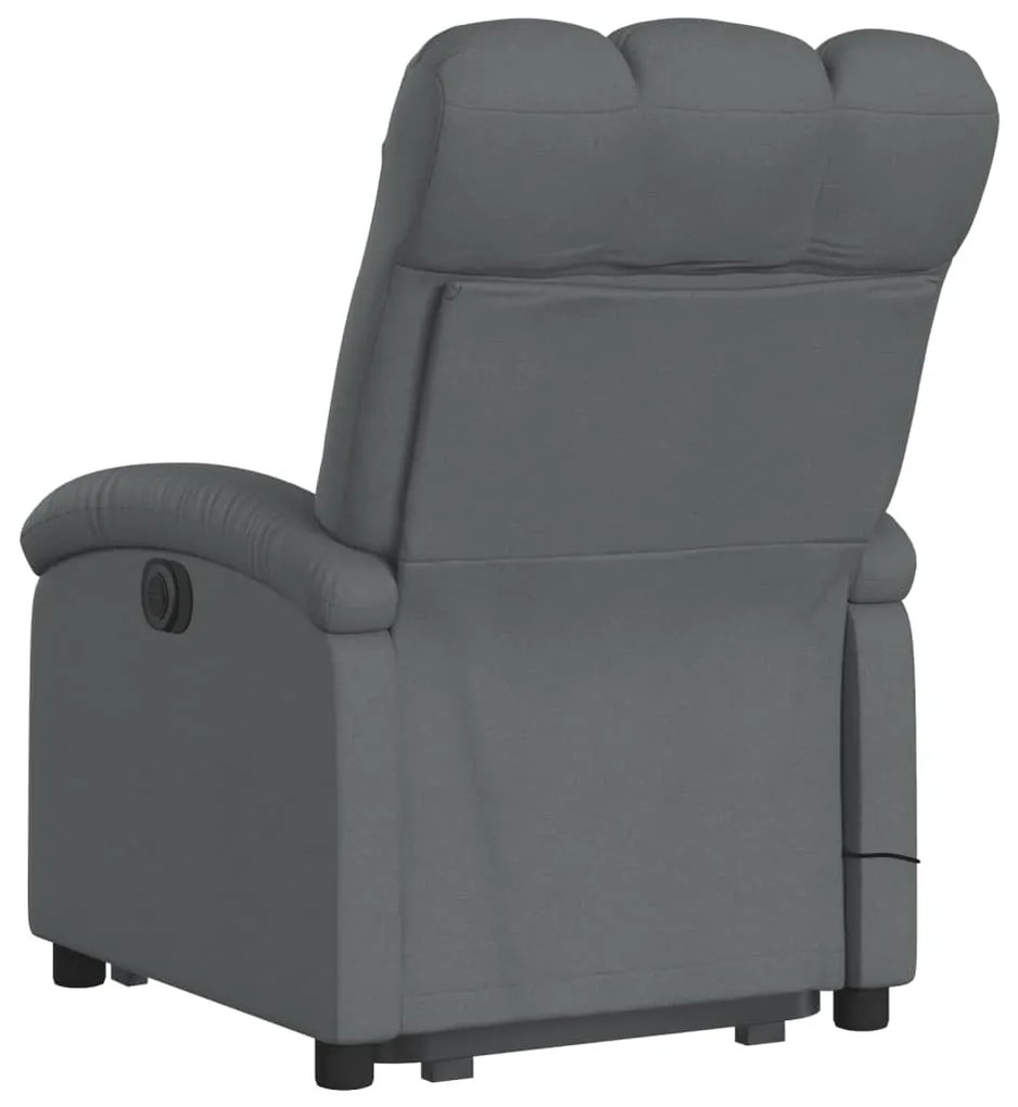 Poltrona elevatória de massagens tecido cinzento-escuro