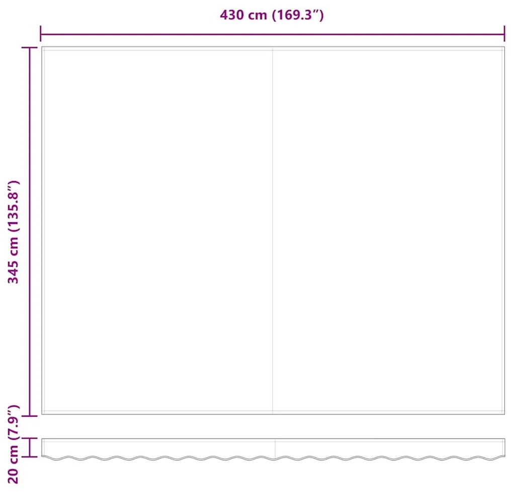 Toldo Retrátil Manual Preto 450 × 350 cm