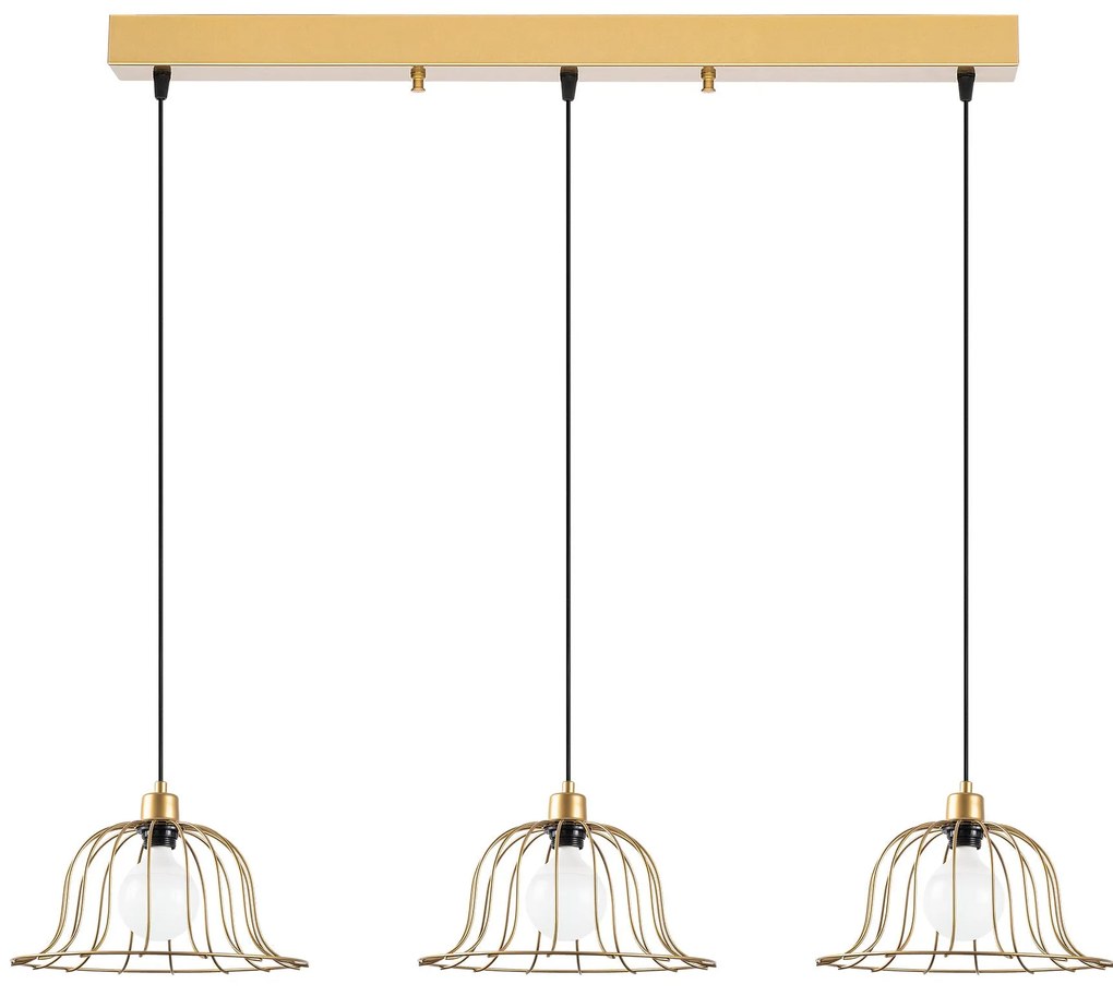 Candeeiro de Teto Boey – Dourado Brilhante – 144 x 35 x 121 cm