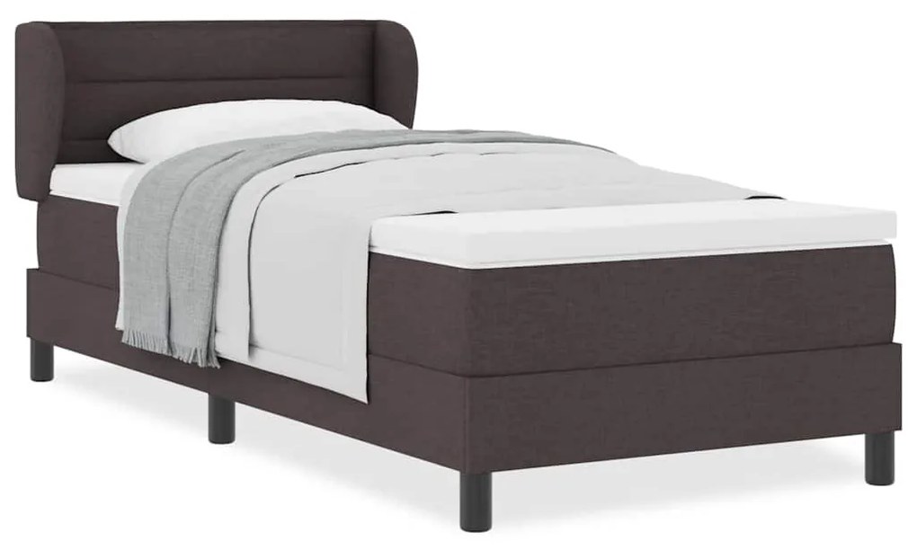 Cama Box com Colchão vidaXL Castanho Escuro 90x200 cm Tecido