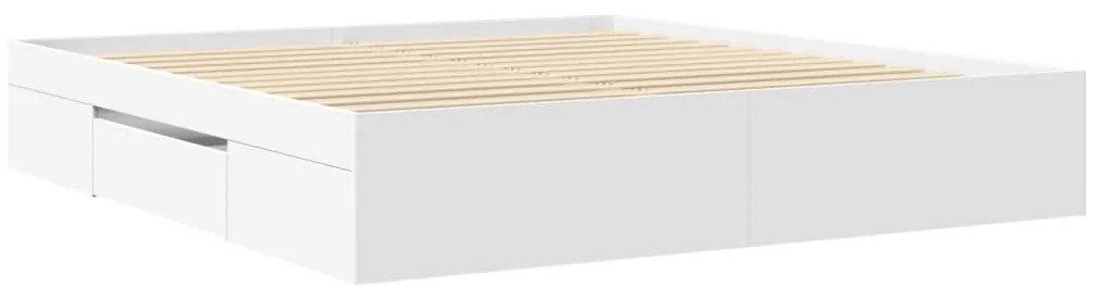 Estrutura de cama 200x200 cm derivados de madeira branco