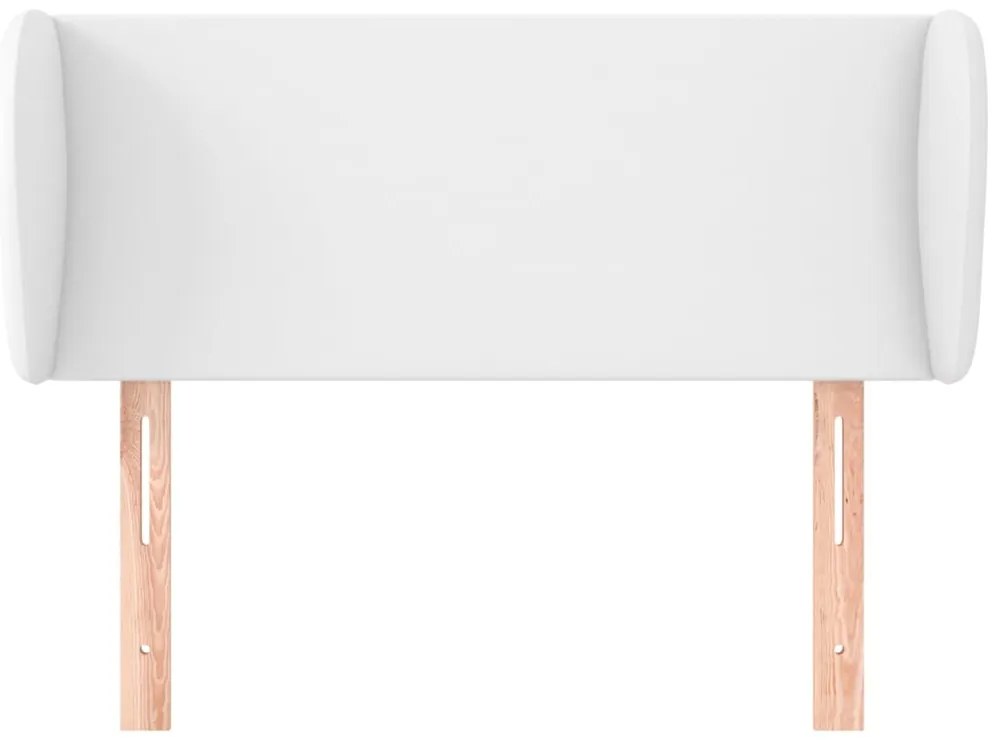 Cabeceira cama c/ abas couro artificial 103x23x78/88 cm branco