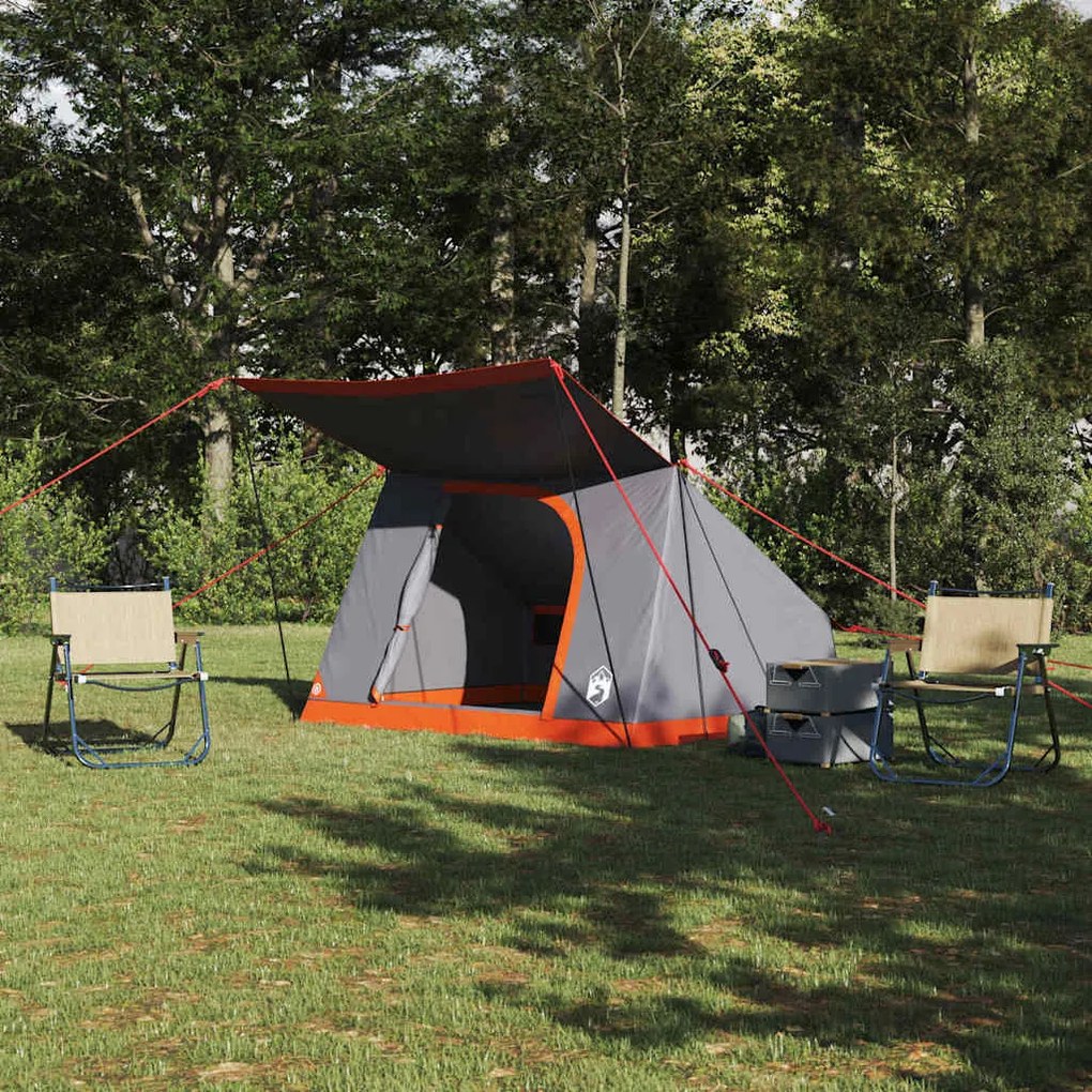 vidaXL Barraca de Camping Cinza e Laranja 223 x 163 x 130 cm tafetá