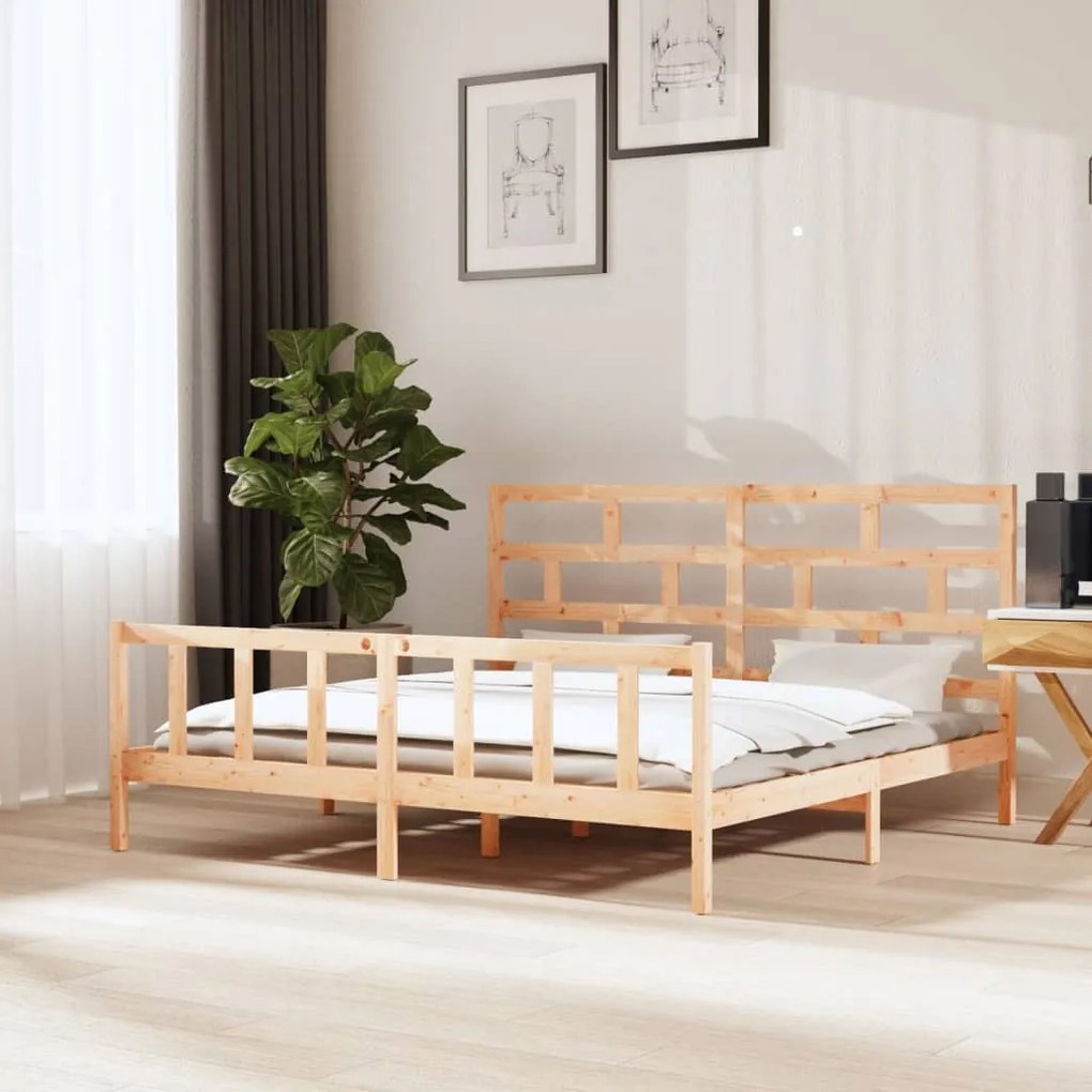 vidaXL Estrutura de cama super king 180x200 cm pinho maciço