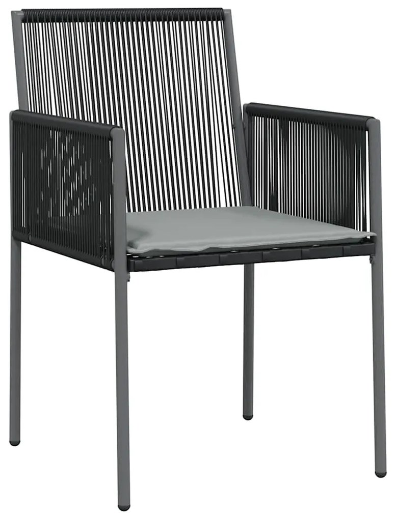 Conjunto de jantar de jardim com 5 peças e almofadas em rattan sintéti