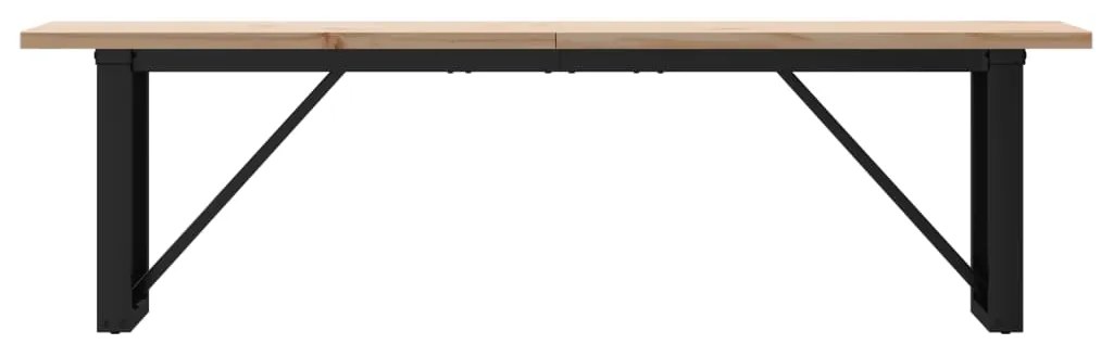 Mesa de centro estrutura em O 160x40x45,5cm pinho/aço